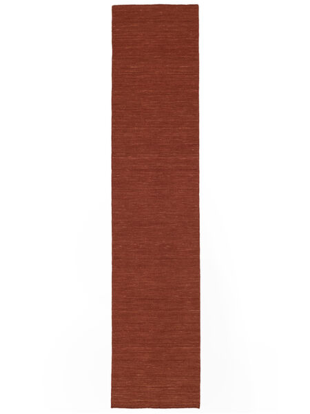  Chilim Loom - Ruginiu Covor 80X500 Modern Lucrate De Mână Traverse Hol Roșu-Închis (Lână, India)