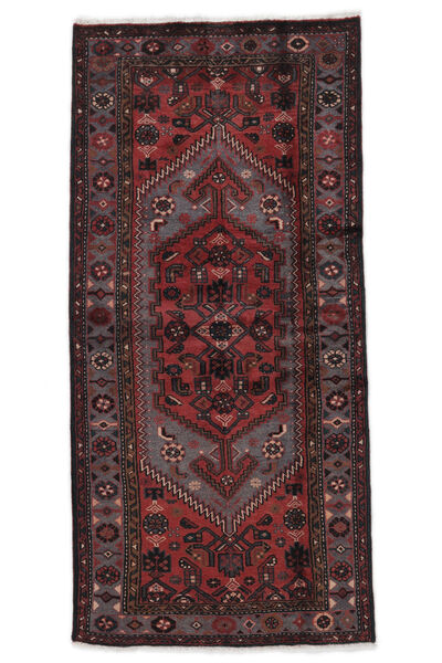  104X218 Hamadan Covor Covor Negru/Dark Red Persia/Iran 