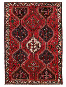  Shiraz Covor 210X295 Orientale Lucrat Manual Negru/Roșu-Închis (Lână, Persia/Iran)
