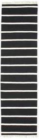  Dorri Stripe - Negru/White Covor 80X300 Modern Lucrate De Mână Traverse Hol Negru/Bej-Crem (Lână, India)