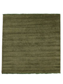  Handloom Fringes - Verde Covor 300X300 Modern Pătrat Verde Oliv/Verde Închis Mare (Lână, India)