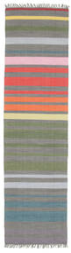  Rainbow Stripe - Gri Covor 80X300 Modern Lucrate De Mână Gri Închis/Gri Deschis (Bumbac, India)