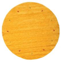  Gabbeh Loom Two Lines - Yellow Covor Ø 200 Modern Rotund Galben (Lână, India)