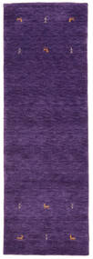  Gabbeh Loom Two Lines - Violet Deschis Covor 80X250 Modern Traverse Hol Negru/Mov Închis (Lână, India)