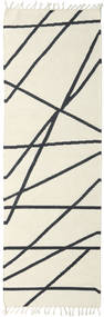  Cross Lines - Alburiu/Negru Covor 80X250 Modern Lucrate De Mână Bej/Gri Închis (Lână, India)