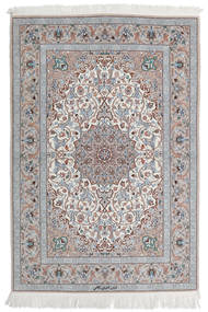  Isfahan Urzeală De Mătase Covor 110X160 Orientale Lucrat Manual Gri Deschis/Bej-Crem (Lână/Mătase, Persia/Iran)