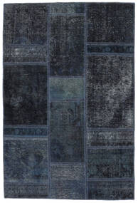  Patchwork - Persien/Iran Covor 104X156 Modern Lucrat Manual Negru/Albastru Închis (Lână, Persia/Iran)