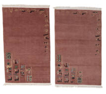  Nepal Original Covor 98X160 Modern Lucrat Manual Maro Închis (Lână/Bambus Mătase, Nepal/Tibet)