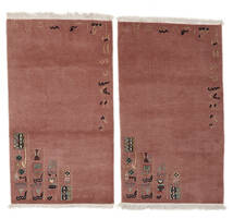  Nepal Original Covor 96X158 Modern Lucrat Manual Maro Închis/Roșu-Închis (Lână/Bambus Mătase, Nepal/Tibet)