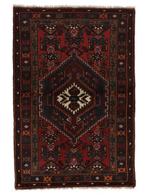  100X148 Hamadan Covor Covor Negru/Dark Red Persia/Iran 