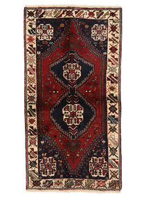  74X140 Shiraz Covor Lucrat Manual Covor Negru/Dark Red Persia/Iran 