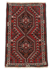  75X115 Shiraz Covor Lucrat Manual Covor Negru/Dark Red Persia/Iran 