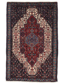  68X106 Senneh Covor Covor Negru/Dark Red Persia/Iran 